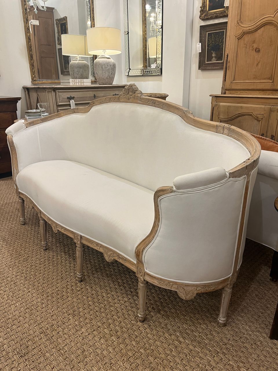Swedish Gustavian Sofa in Linen