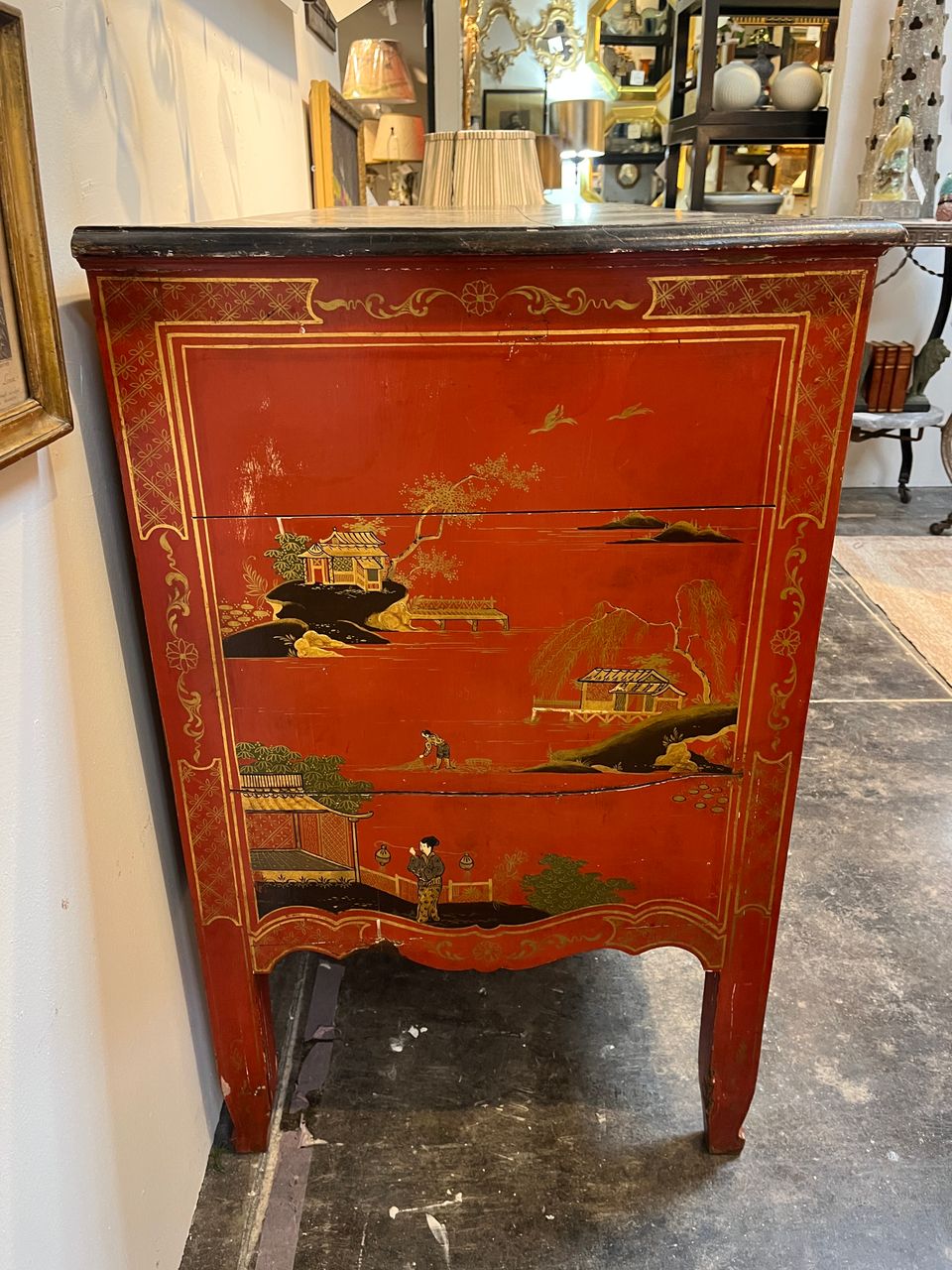 Antique Chinoiserie 4 Drawer Chest