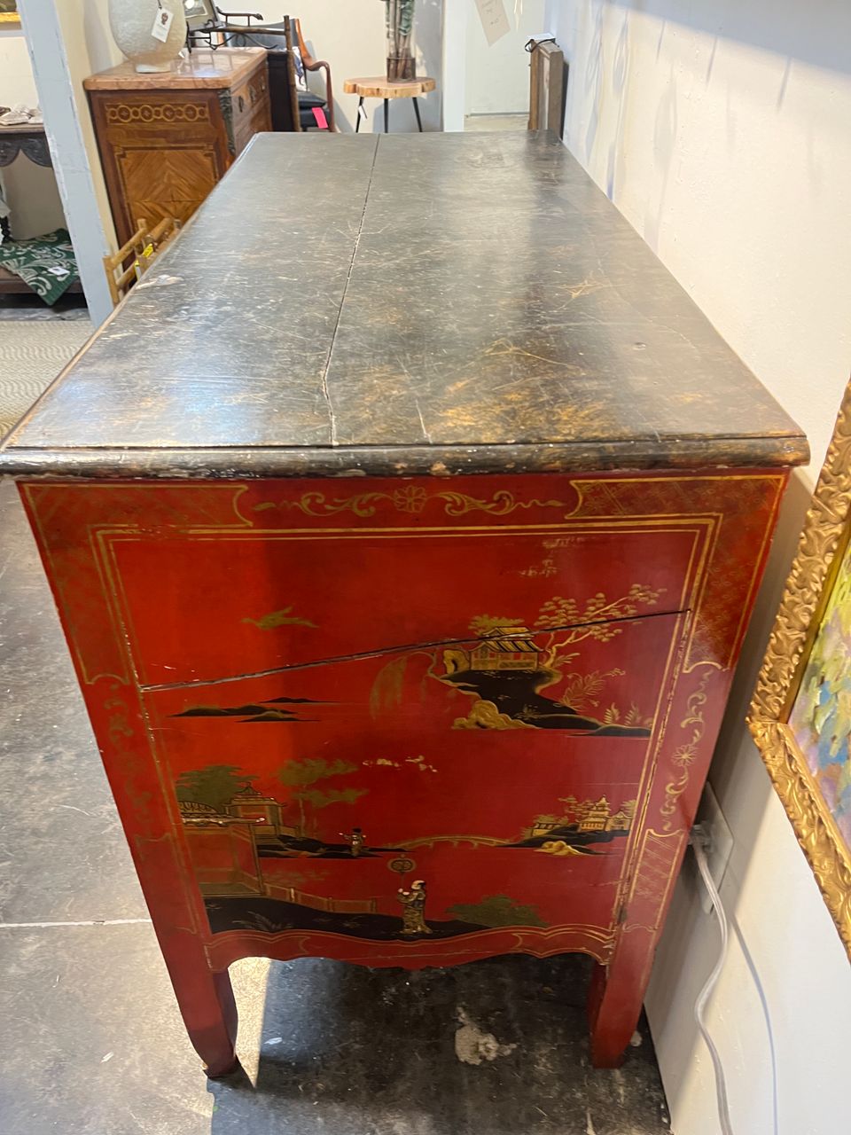 Antique Chinoiserie 4 Drawer Chest