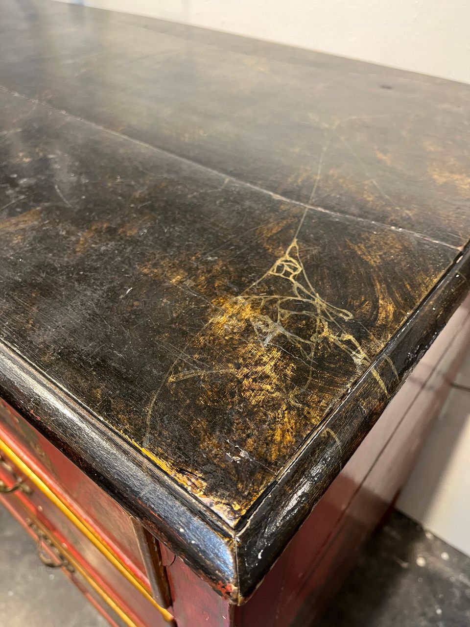 Antique Chinoiserie 4 Drawer Chest