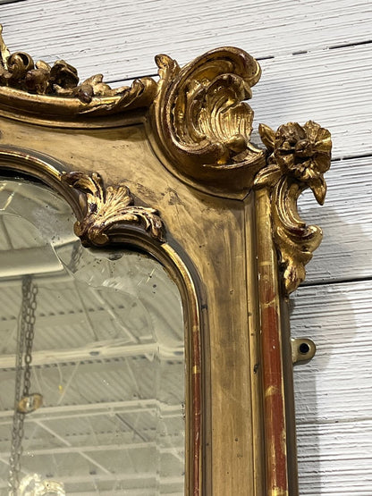 19th Century French Gilt Beveled Mirror