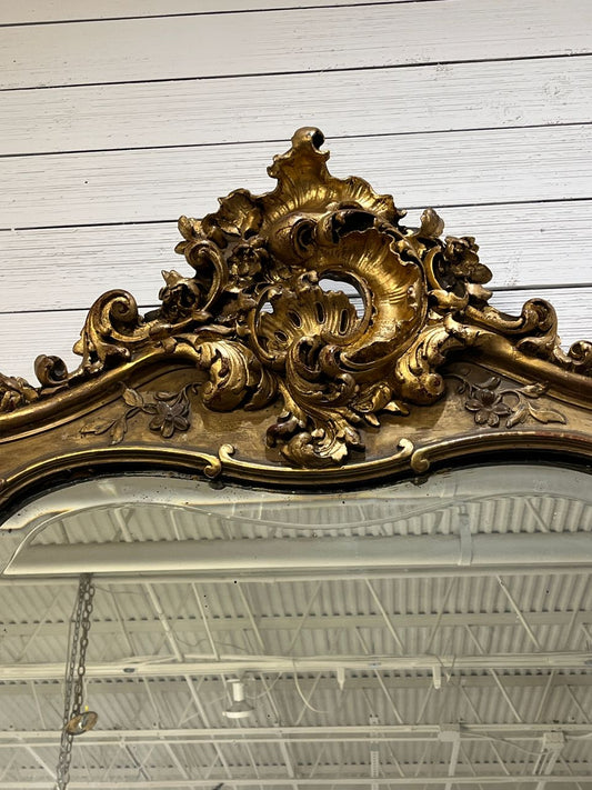 19th Century French Gilt Beveled Mirror