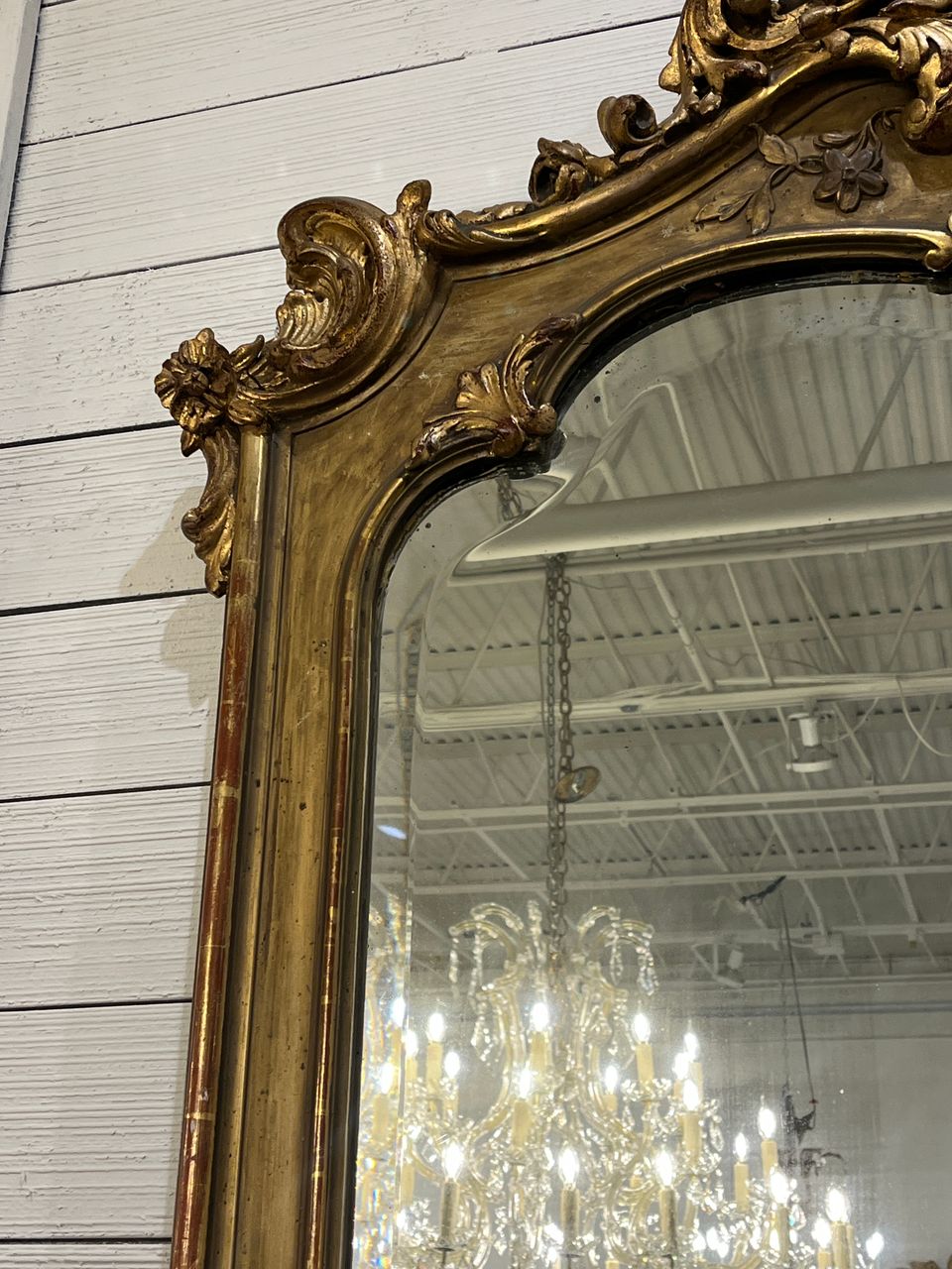 19th Century French Gilt Beveled Mirror