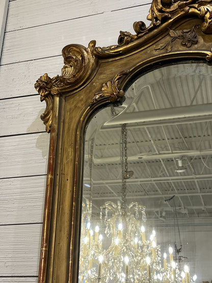 19th Century French Gilt Beveled Mirror