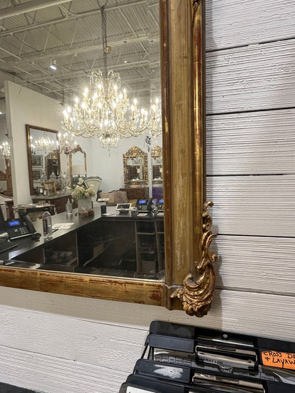 19th Century French Gilt Beveled Mirror