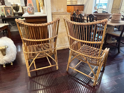 Pair of Vintage Rattan Armchairs