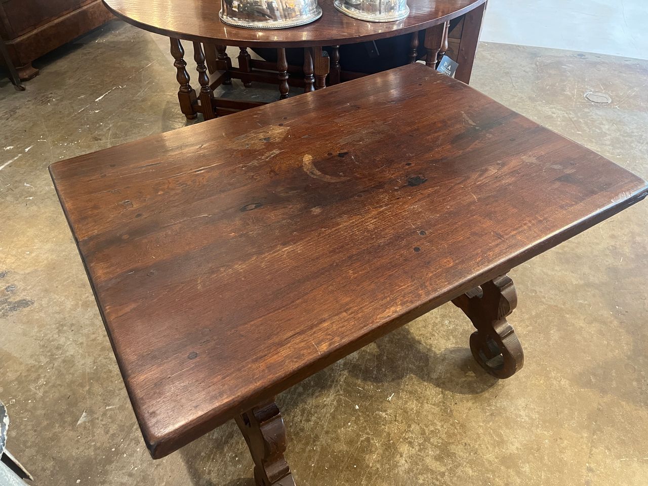 19th Century Spanish Baroque Trestle Table