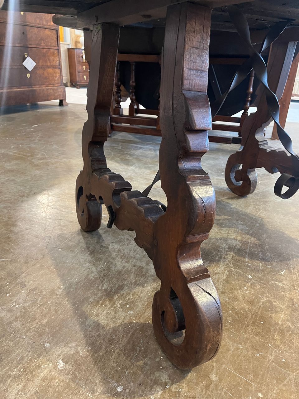 19th Century Spanish Baroque Trestle Table
