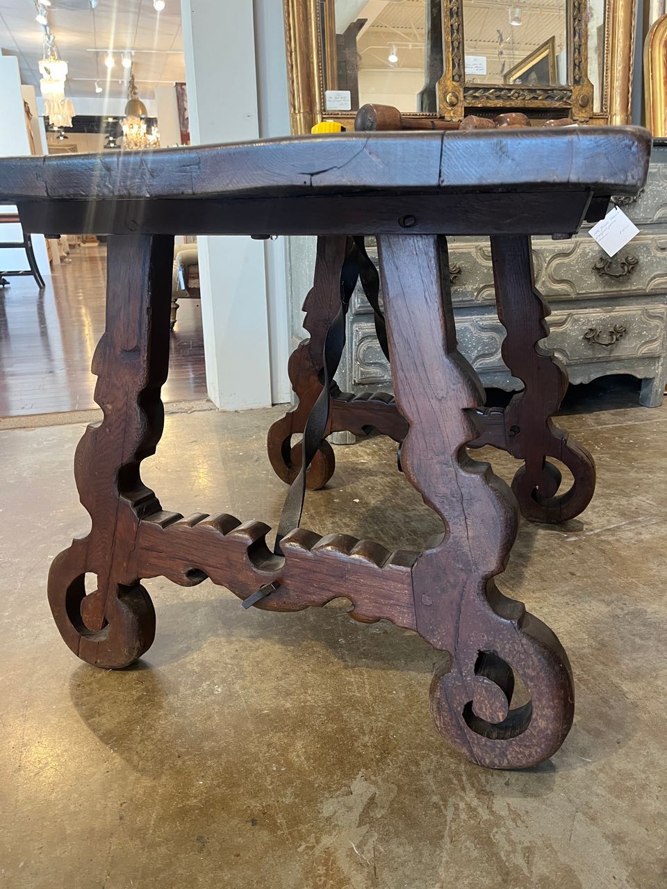 19th Century Spanish Baroque Trestle Table