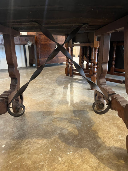 19th Century Spanish Baroque Trestle Table