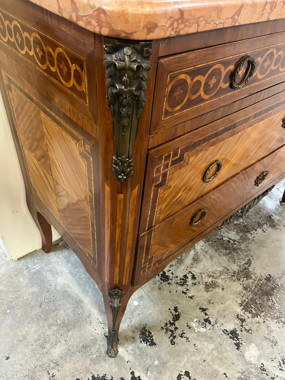 French Louis XVI Style Commode with Marble Top