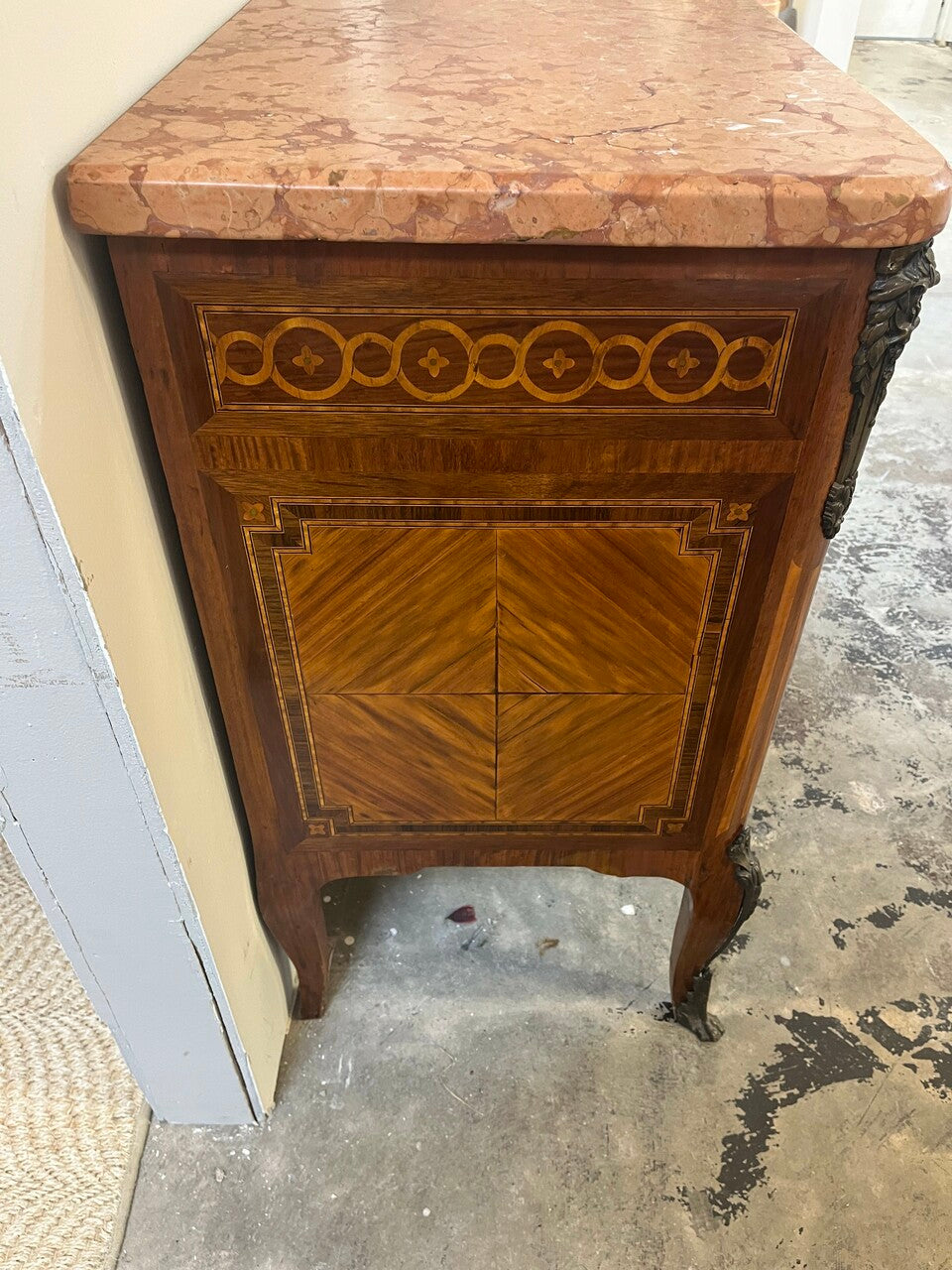 French Louis XVI Style Commode with Marble Top