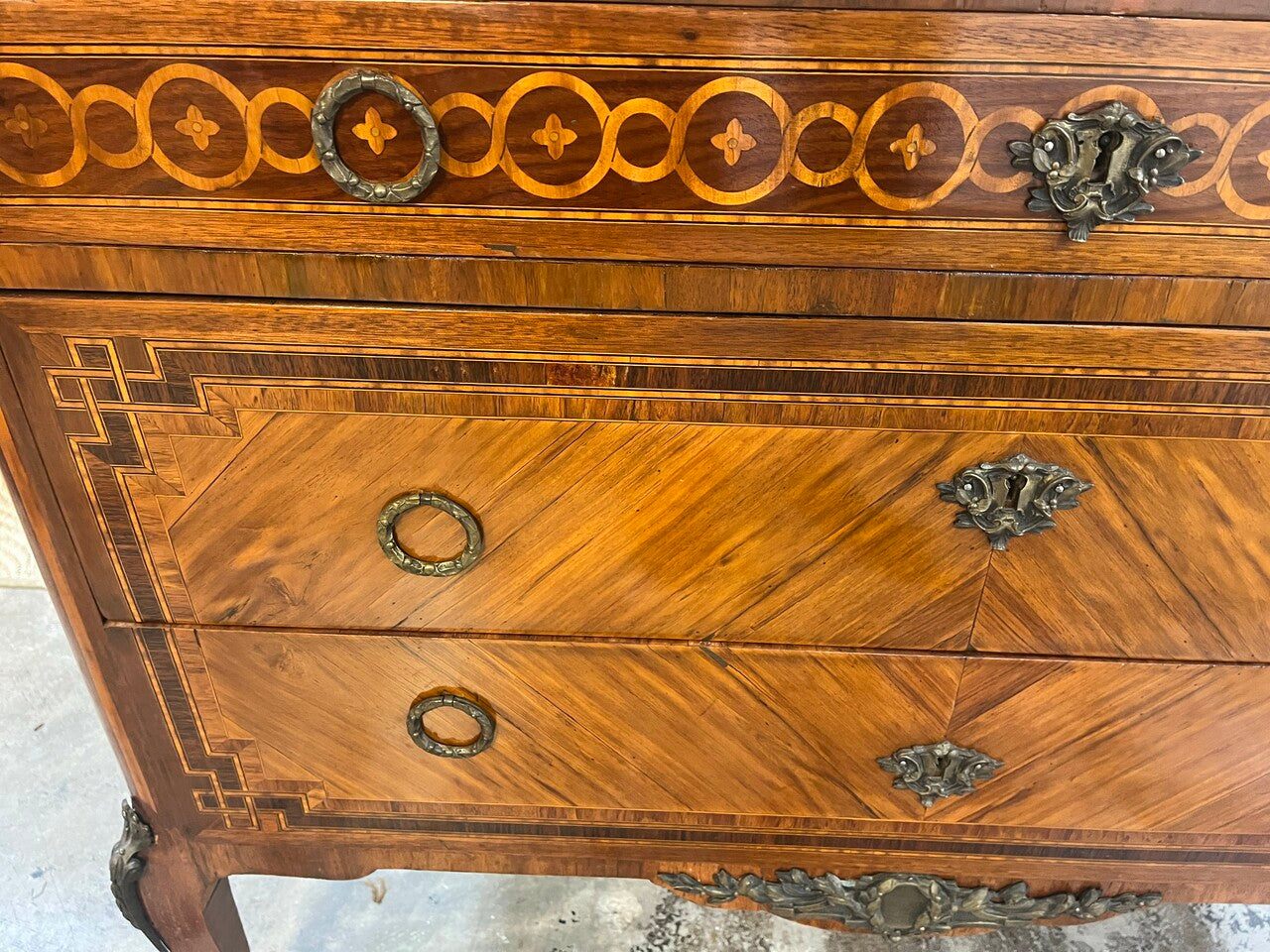 French Louis XVI Style Commode with Marble Top