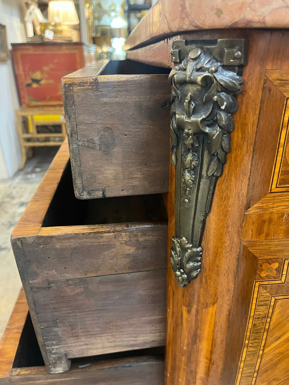 French Louis XVI Style Commode with Marble Top