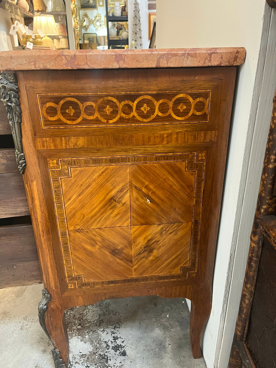 French Louis XVI Style Commode with Marble Top