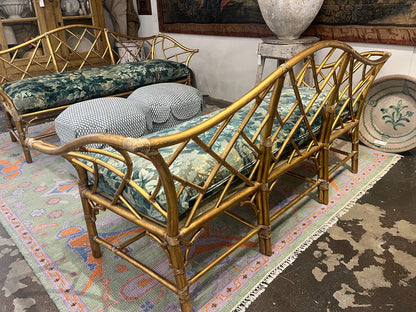 Gold Gilt Bamboo Sofa (2 available)