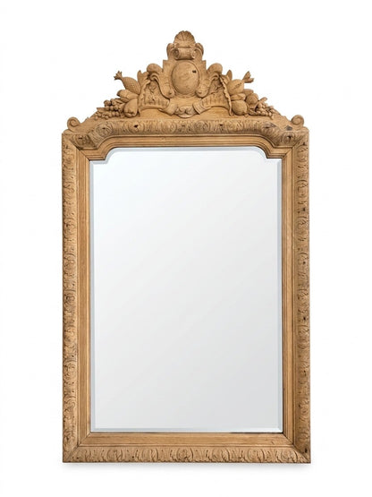 Beautiful Bleached Carved Oak Mirror