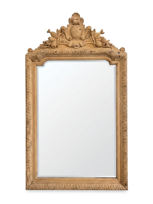 Beautiful Bleached Carved Oak Mirror