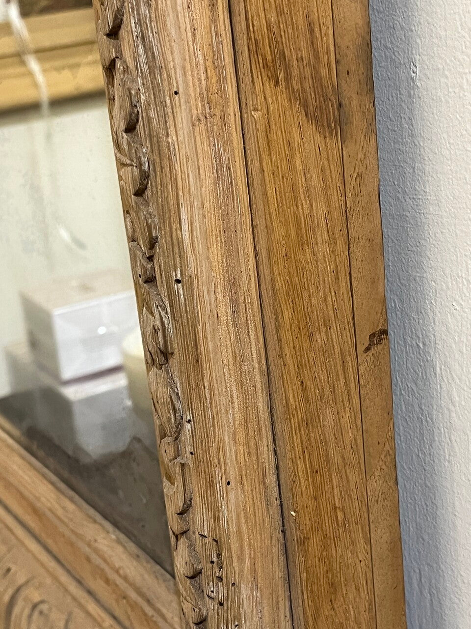 Beautiful Bleached Carved Oak Mirror