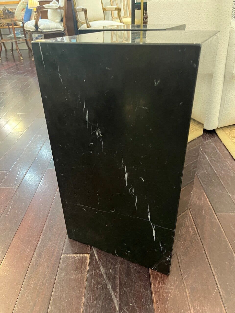Pair of Modern Black Marble Side Tables