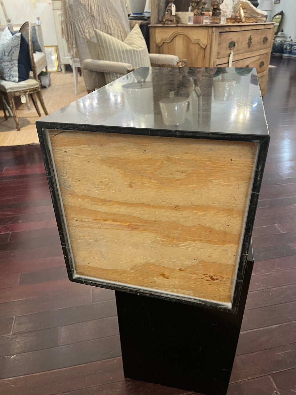 Pair of Modern Black Marble Side Tables
