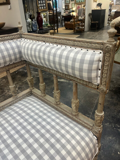 Antique Swedish Gustavian Style Bench Settee