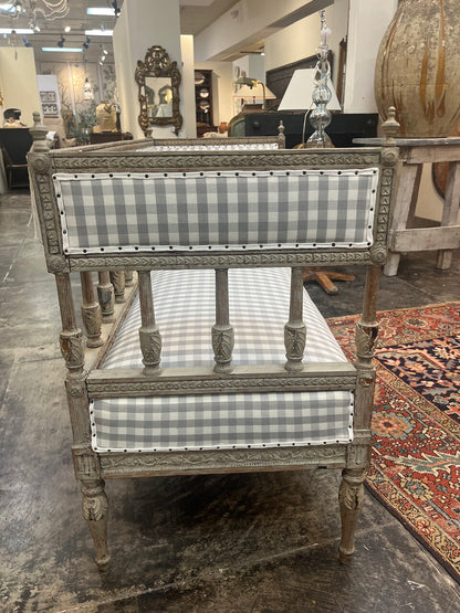 Antique Swedish Gustavian Style Bench Settee
