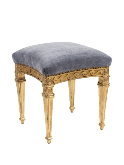 Italian Gilt Stool in Mohair