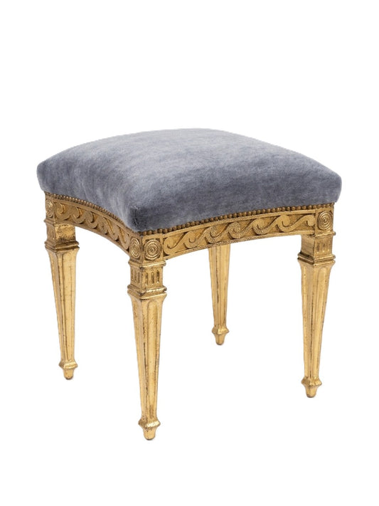 Italian Gilt Stool in Mohair