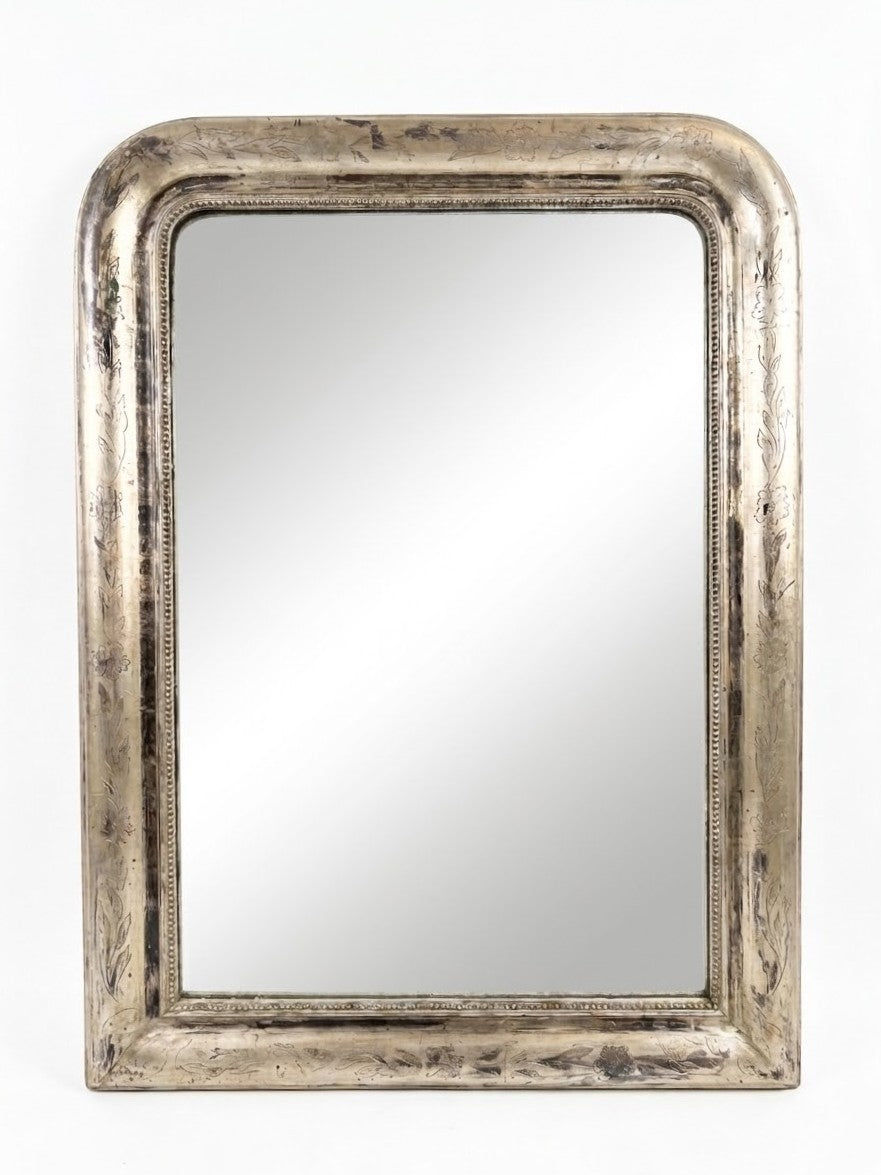 Antique Silver Louis Philippe Mirror