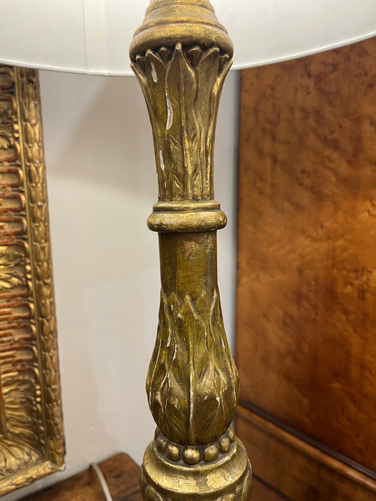 French Carved Giltwood Table Lamp