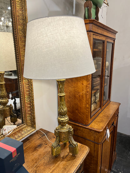 French Carved Giltwood Table Lamp