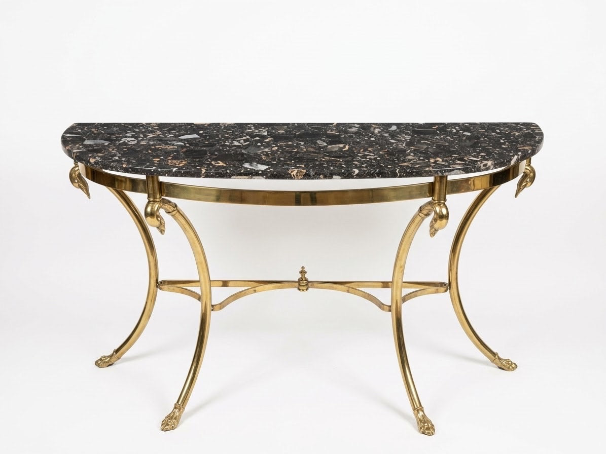 Hollywood Regency Maison Jansen Style Demilune