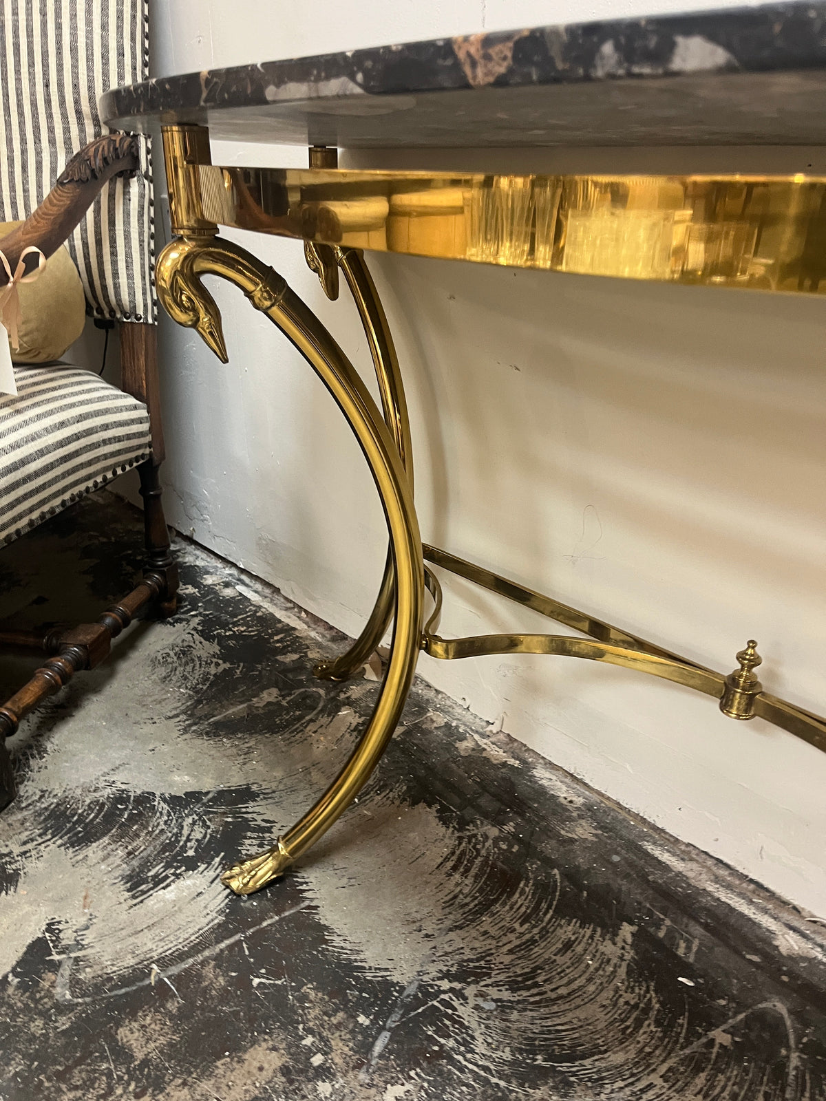 Hollywood Regency Maison Jansen Style Demilune