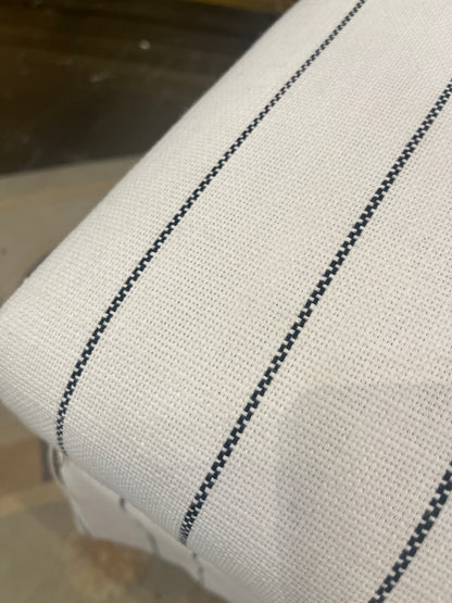 Long Black & White Upholstered Bench