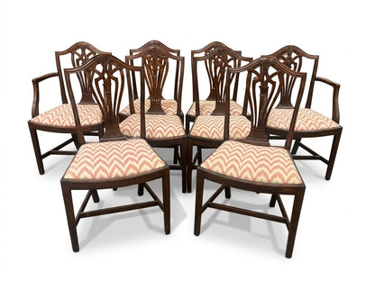 Set of 8 Bench Made Hepplewhite Style Chairs