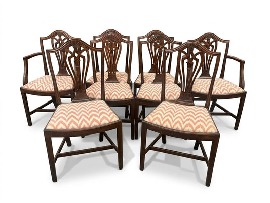 Set of 8 Bench Made Hepplewhite Style Chairs