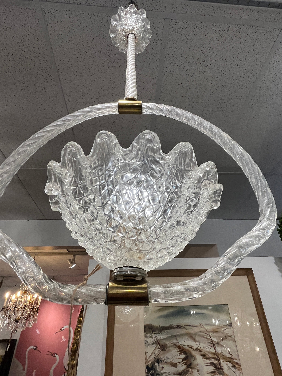 Vintage Italian Murano Pendant Chandelier
