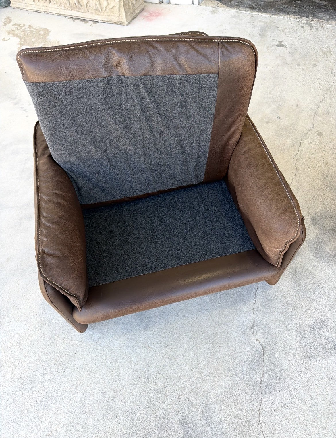 Pair of De Sede DS-61 Leather Lounge Chairs