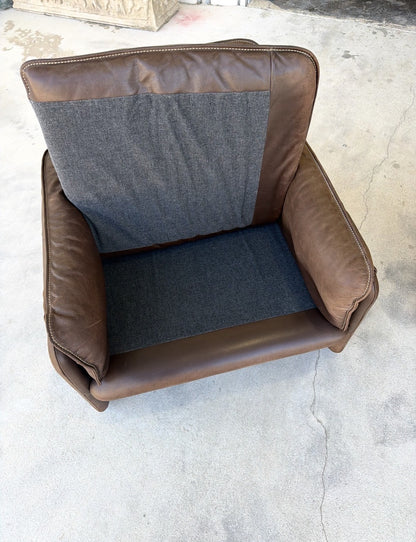 Pair of De Sede DS-61 Leather Lounge Chairs