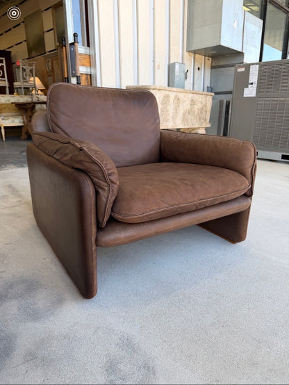 Pair of De Sede DS-61 Leather Lounge Chairs