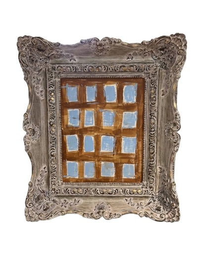Modern Abstract Painting in Antique Rococo Revival Frame