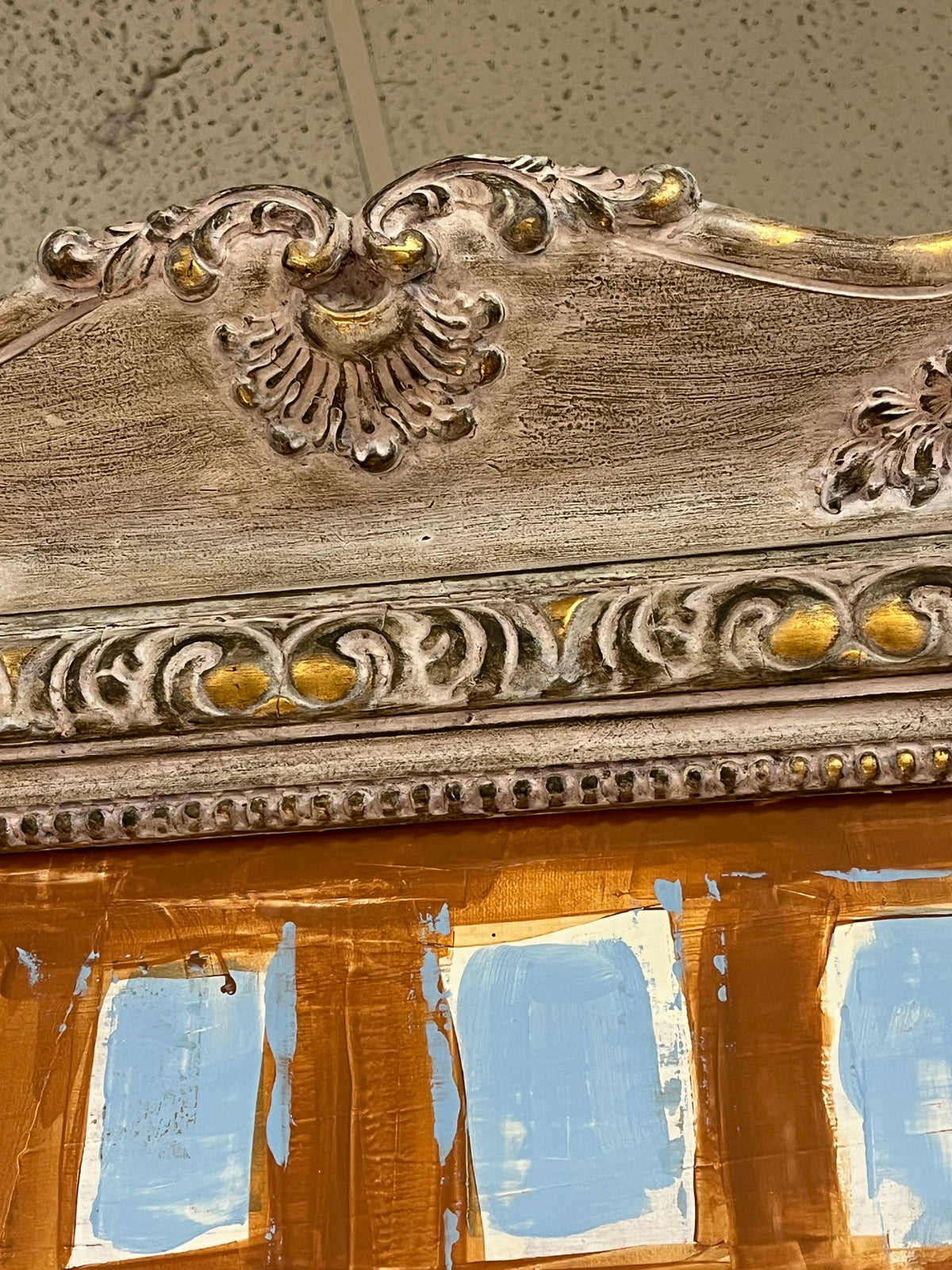 Modern Abstract Painting in Antique Rococo Revival Frame