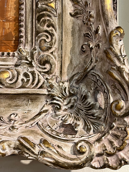 Modern Abstract Painting in Antique Rococo Revival Frame