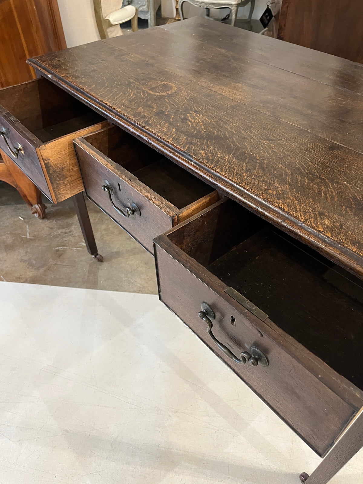 19th Century Georgian Carved Library Table