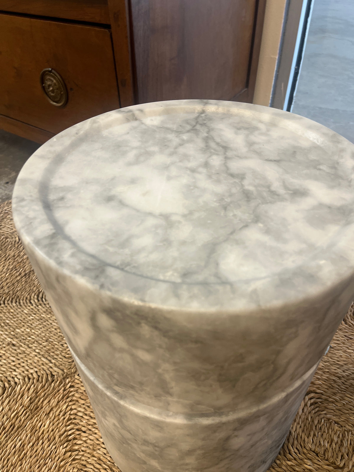 Contemporary Solid Marble Side Table / Pedestal
