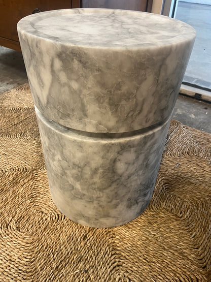 Contemporary Solid Marble Side Table / Pedestal
