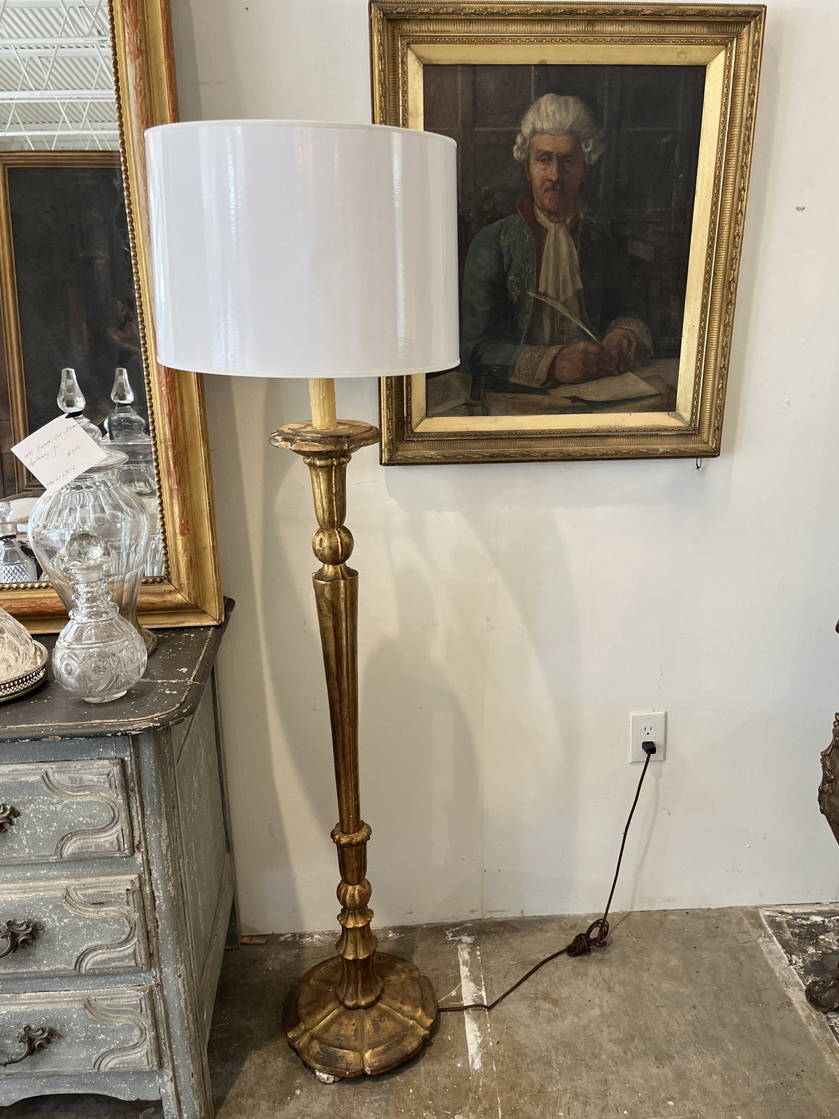 19th Century Italian Giltwood Floor Lamp