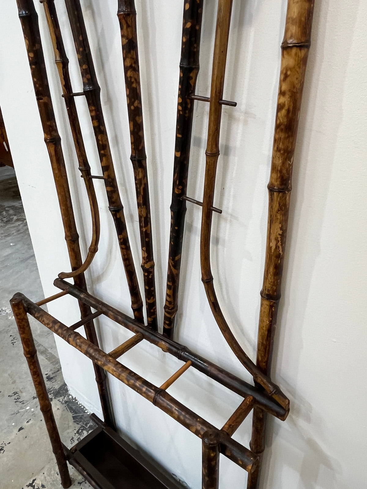 Antique Burnt Bamboo Hall Tree