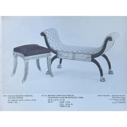 Elegant Italian Neoclassical Bench